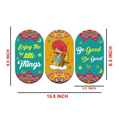 Rajasthani Traditional Wall Hanging Decor with Mandala Art & Positive Quotes